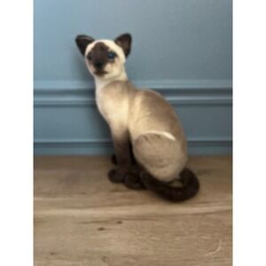 Siamese Cat Plush Stuffed Animal Blue Eyes Heirloom Collectible